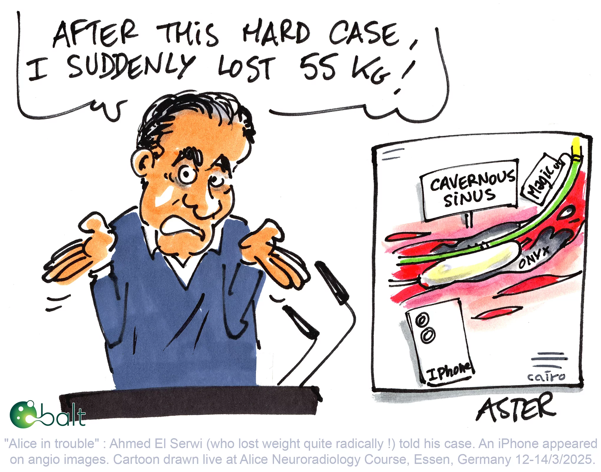 Caricature en direct au congrès ALICE 2025, dédié au secteur de la santé